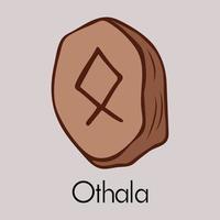 Rune othala. Ancient Scandinavian runes. Runes senior futarka. Magic, ceremonies, religious symbols. Predictions and amulets. Wood runes on a white background. vector