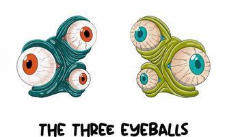 el Tres globos oculares vector