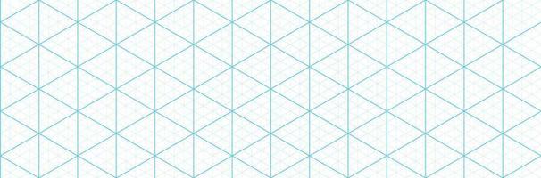 Blue isometric grid graph paper background. Seamless pattern guide background. Desigh for engineering or mechanical layout drawing. Vector illustration