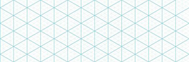 Blue isometric grid graph paper background. Seamless pattern guide background. Desigh for engineering or mechanical layout drawing. Vector illustration