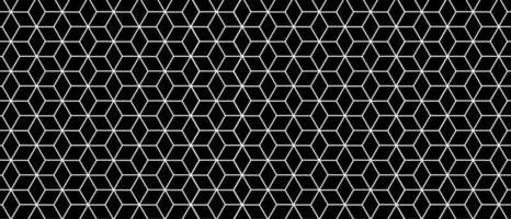 Black seamless cube geometric pattern. Square or hexagon background. Vector illustration