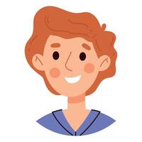 People avatars. Characters head portraits. Happy modern young person avatars. Flat vector illustration