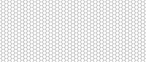 Hexagon grid seamless pattern. White geometric structure background. Vector illustration