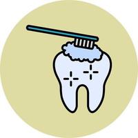 Tooth Cleaning Vector Icon