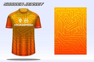 Soccer jersey sport t-shirt design mockup for football club vector