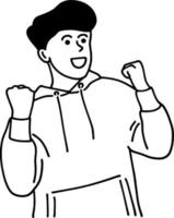 Illustration of a man happy to succeed vector
