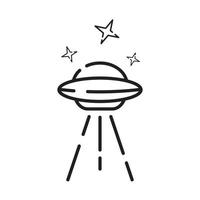 Vector outline ufo. line ufo. Vector illustration.