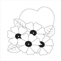 abstract flower coloring page.flower coloring page vector