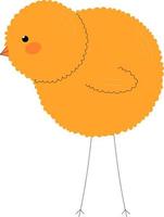 hand drawn little chick with long legs vector