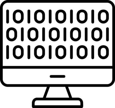 icono de vector de código binario