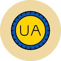 Ucrania marcar código vector icono