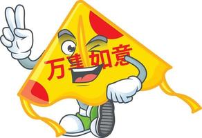 Chinese gold kite cartoon character style vector