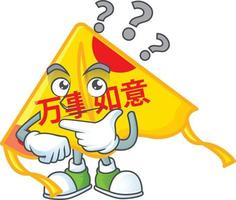 Chinese gold kite cartoon character style vector