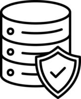 icono de vector de protección de datos