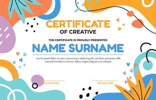 Certificate Creative Flat Background vector