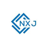 nxj letra logo diseño en blanco antecedentes. nxj creativo circulo letra logo concepto. nxj letra diseño. vector