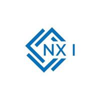 NXI letter logo design on white background. NXI creative circle letter logo concept. NXI letter design. vector