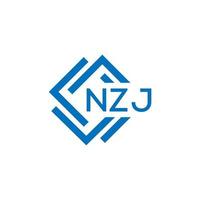 nzj letra logo diseño en blanco antecedentes. nzj creativo circulo letra logo concepto. nzj letra diseño. vector