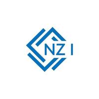 nzi letra logo diseño en blanco antecedentes. nzi creativo circulo letra logo concepto. nzi letra diseño. vector