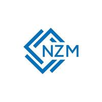 NZM letter logo design on white background. NZM creative circle letter logo concept. NZM letter design. vector