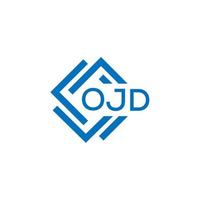 OJD letter logo design on white background. OJD creative circle letter logo concept. OJD letter design. vector