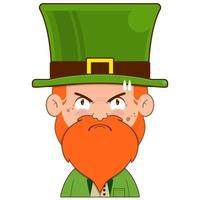 elf leprechaun angry face cartoon cute for saint patrick's day vector