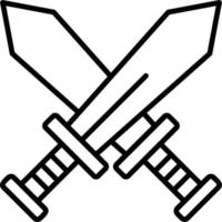 Cross Batle Sword Vector Icon