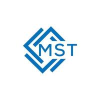 MST letter logo design on white background. MST creative circle letter logo concept. MST letter design. vector