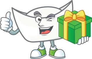 Chinese white ingot mascot vector