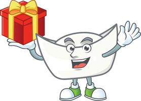 Chinese white ingot mascot vector