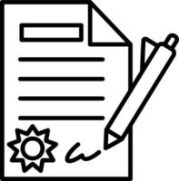 icono de vector de contrato