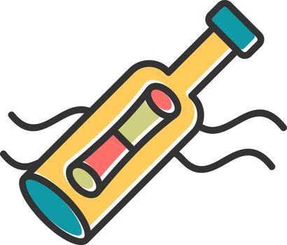 Message In A Bottle Vector Icon