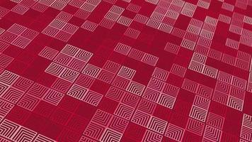 animated abstract pattern with geometric elements in red tones gradient background video