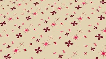 An abstract pattern animated with floral geometric elements in a red gradient background. video