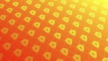 Animated abstract pattern with geometric elements forming a security shield in a yellow-orange gradient background. video