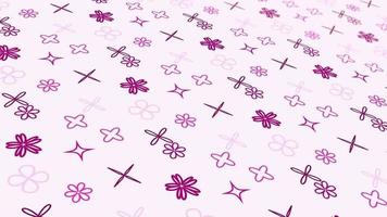 Animated abstract pattern with geometric elements in the form of flowers in pink tones gradient background video