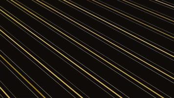 Animated abstract pattern with geometric elements in black gradient background with golden stripes. video