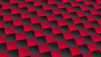 un astratto modello animato con scacchi geometrico elementi. rosso nero pendenza sfondo video