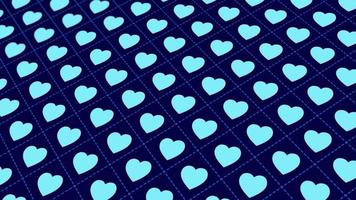 Animated abstract pattern with geometric elements as hearts. blue gradient background video