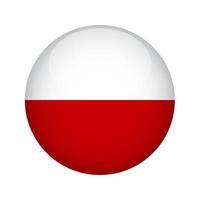 Polish flag button. Design element for websites, applications. Vector illustration isolated on white background