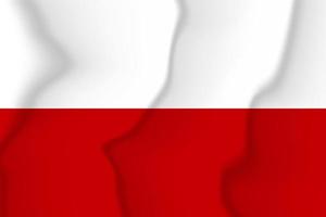 National flag of Poland. Silk flag. Vector illustration in EPS 10 format