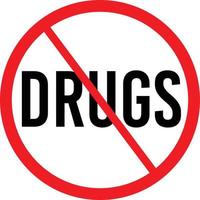 No Use of Drugs is Allowed. Restriction Icon vector