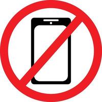 No móvil o inteligente teléfono permitido. restricción icono vector