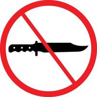 No cuchillo o agudo objetos permitido signo. restricción icono vector