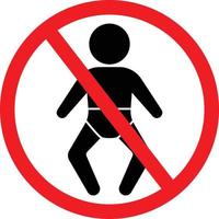 No Baby Allowed Sign Icon vector