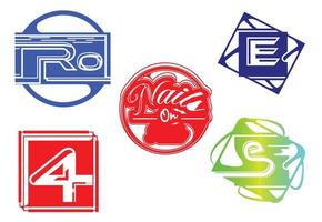 creativo nuevo letra logo y icono diseño haz 5 5 vector