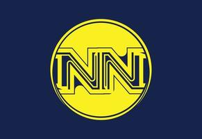 nn letra logo y icono diseño modelo vector