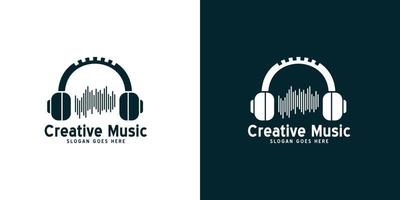 creative music studio logo modern minimalist vector