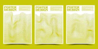 conjunto de modelo cubrir pancartas póster tira línea ola minimalista vector