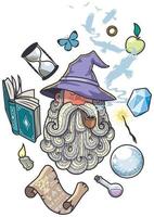 Wizard Portrait on White vector